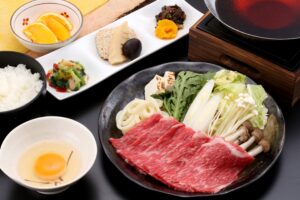 Hida beef sukiyaki set meal