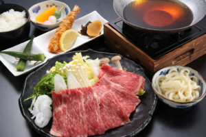 インバウンドA(金) 飛騨牛すき焼き鍋 +うどん