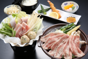インバウンドB(銅) 国産豚陶板焼き＆海鮮鍋