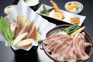 インバウンドB国産豚陶板焼き＆海鮮鍋