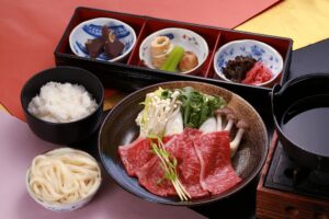 Hida beef sukiyaki set meal