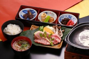 Grilled hida pork set meal