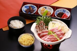 Hida pork salt chanko nabe set meal