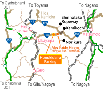 Norikura Access Map（広域）